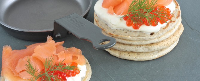 Range Cooker Recipes Buckwheat blinis with smoked salmon and crème fraiche