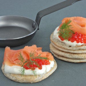 Range Cooker Recipes Buckwheat blinis with smoked salmon and crème fraiche
