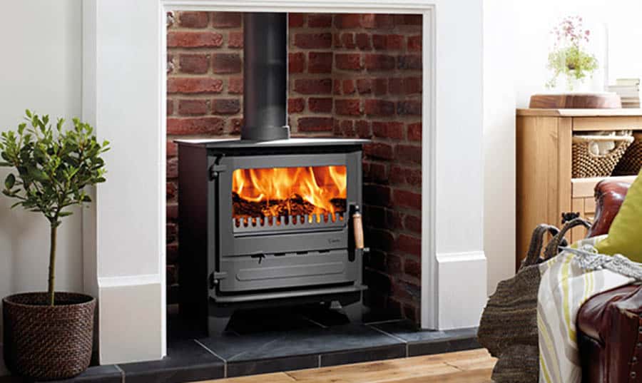 Dunley Yorkshire stove in a fireplace 